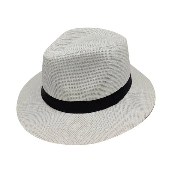 Delayuji Straw Hat British Style Wide Brim Solid Color Classic Casual Sun Protection Fashion Jazz Caps Men Women