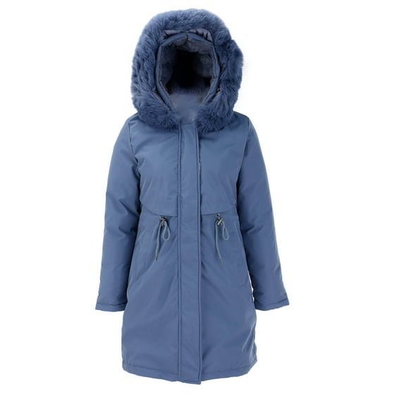 Delayuji Thickened Lined Parka Women'S Down Jackets Women's Winter Jacket Winter Coat Warm Breathable Streetwear Embroidery Casual Jacket Blue 5XL