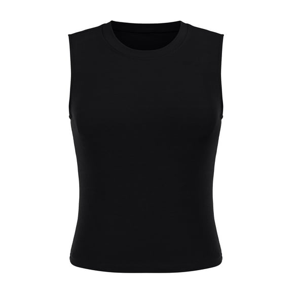 Delayuji Top Tee Womens Fit Turtleneck Slim Blouse Shirt Sleeveless Solid Women's Blouse Black Xl Threadcloth Spring Tops for Women