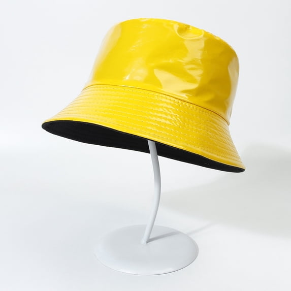 Delayuji Unisex Bucket Hat Double‑Sided Foldable Sun Hat Bright Leather‑Tone Basin Hat for Hiking Camping Fishing Travel Outdoor Activities Multi‑Color