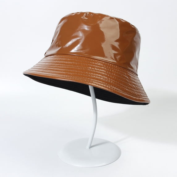 Delayuji Unisex Bucket Hat Double‑Sided Foldable Sun Hat Bright Leather‑Tone Basin Hat for Hiking Camping Fishing Travel Outdoor Activities Multi‑Color