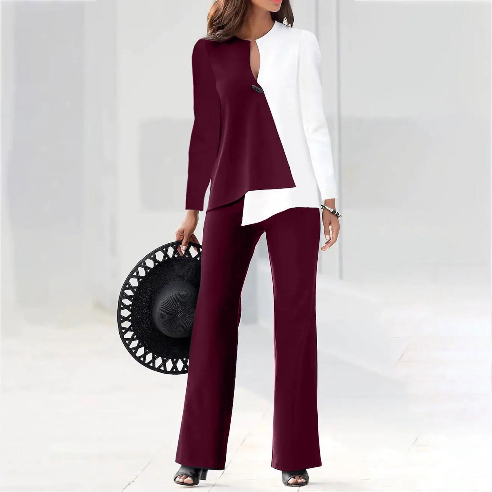 Delayuji Wedding Pant Suits Pant Suits for Women Dressy Women 2 Set — free download