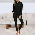 thumbnail image 1 of Delayuji Women's 2 Piece Pajamas Sets Outfits Ribbed Knit Set Lightweight Tops and Stretchy Leggings Pants Sets Loungewear Sleepwear, 1 of 5