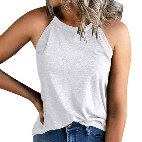 Delayuji Women's Aztec Solid Slim Top Shirt Fit O Neck T Shirt Top Vests Tank Sleeveless Shirt Elegant Top White Xxl Polyester,Spandex Spring Tops for Women