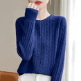 thumbnail image 1 of Delayuji Women's Cardigan Sweater Open Front Sweater Long Sleeve Button Knit Short Loose Cardigan Outerwear Spring Trendy, 1 of 3