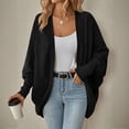 thumbnail image 1 of Delayuji Women's Cardigan Sweaters Oversized Chunky Knit Wrap Batwing Open Front Cardigan Outerwear Coat Spring Fall, 1 of 3