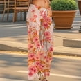 thumbnail image 1 of Delayuji Women's Casual Pant Wide Leg Pants Floral Print Elastic Waist Summer Thin Pants Beach Vacation, 1 of 7
