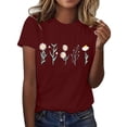 thumbnail image 1 of Delayuji Women's Floral Print 2D Round Neck T Shirt for Spring and Summer Fashion Soft and Casual Top Pink Xxxl Polyester,Spandex Short Sleeve Shirts for Women, 1 of 4