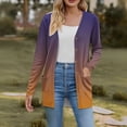 thumbnail image 1 of Delayuji Women’s Long Cardigan Gradient Color Lightweight Soft Knit Cardigan For Women Long Sleeve Open Front Tops With Pockets Spring Trendy, 1 of 6