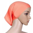 thumbnail image 1 of Delayuji Women's Muslim Hijab Cap Soft Solid Color Short Cotton Head Cover Under Scarf Shawl Turban Hat Orange One Size, 1 of 6