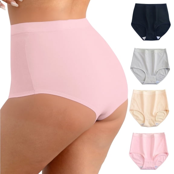 Delayuji Women's Panties Solid Color Patchwork Underpants High Waisted Womens Underwear