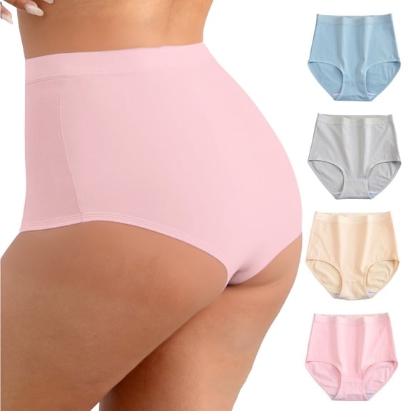 Delayuji Women's Panties Solid Color Patchwork Underpants High Waisted Womens Underwear
