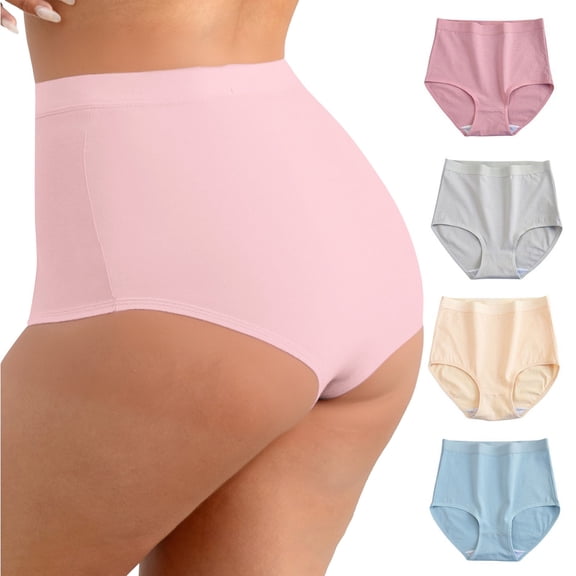 Delayuji Women's Panties Solid Color Patchwork Underpants High Waisted Womens Underwear