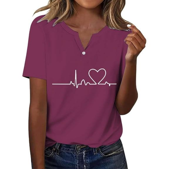 Delayuji Women's Short Sleeved T Shirt V Neck Top Fashionable Casual Short Sleeved Shirt Red Xxl Polyester,Spandex Short Sleeve Shirts for Women