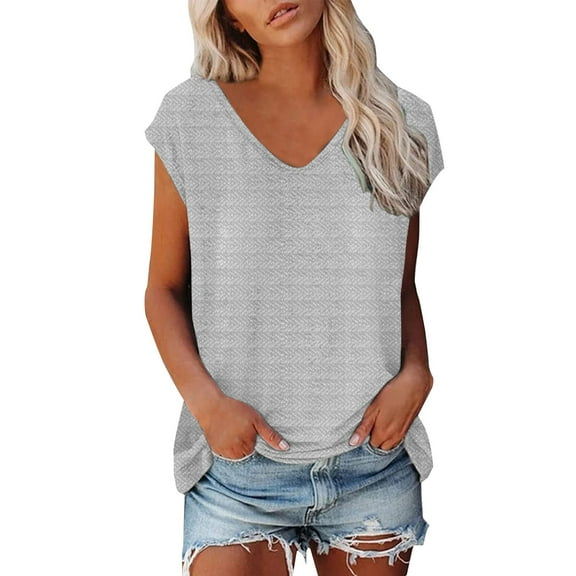 Delayuji Women's Simple and Fashionable Geometric Texture V Neck Short Sleeved Top Pink M Polyester,Spandex Short Sleeve Shirts for Women