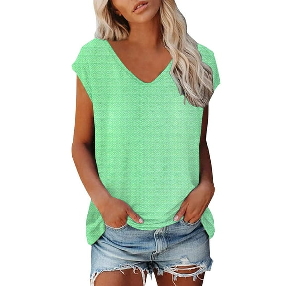 Delayuji Women's Simple and Fashionable Geometric Texture V Neck Short Sleeved Top Purple L Polyester,Spandex Short Sleeve Shirts for Women