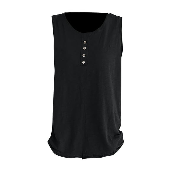 Delayuji Women's Solid Color Undershirt Female Spring and Summer New Loose Thin Retro Sleeveless Tops Versatile Outwear Bottoming Shirt Black L Cotton Spring Tops for Women