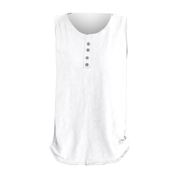 Delayuji Women's Solid Color Undershirt Female Spring and Summer New Loose Thin Retro Sleeveless Tops Versatile Outwear Bottoming Shirt White Xl Cotton Spring Tops for Women