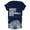 thumbnail image 1 of Delayuji Women's Spring/Summer Baseball Print Loose T Shirt Short Sleeve Top Blue L Polyester,Spandex Short Sleeve Shirts for Women, 1 of 3