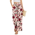 thumbnail image 1 of Delayuji Women's Wide Leg Pants Floral Printed Palazzo Pants High Waisted Casual Loose Straight Leg Pants with Pockets Womens Trousers, 1 of 6