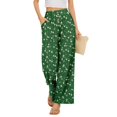 thumbnail image 1 of Delayuji Women's Wide Leg Pants Printed Summer Casual Palazzo Pants Drawstring Loose Fashion with Button High Elastic Waisted Pants Trousers With Pockets, 1 of 6