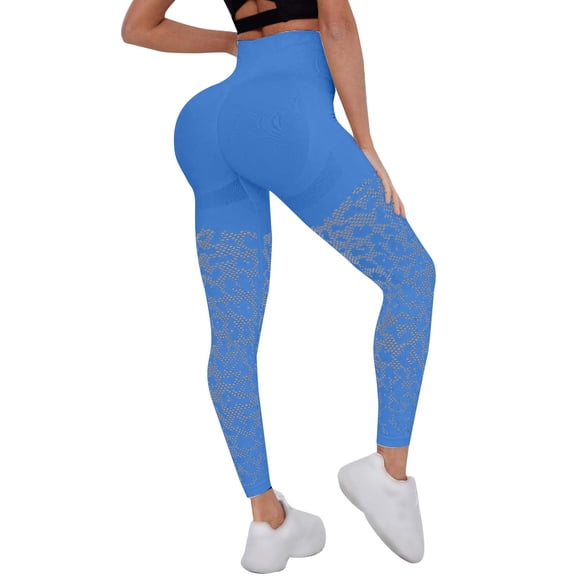 Delayuji Women's Yoga Legging Openwork Mesh High Waisted Tight Leggings Hip Lifting Belly Flatter Quick Drying Yoga Pants Outdoor