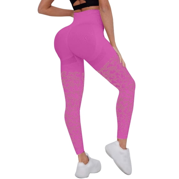 Delayuji Women's Yoga Legging Openwork Mesh High Waisted Tight Leggings Hip Lifting Belly Flatter Quick Drying Yoga Pants Outdoor