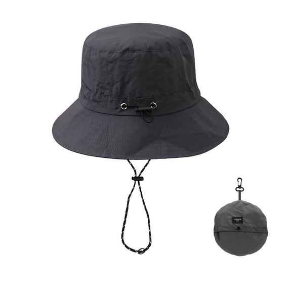 Delayuji Womens Bucket Hat Outdoor Travel Waterproof Sun Protection Sun Hat Summer Fisherman Quick Drying Climbing Packable Foldable Sun Hat Grey One Size