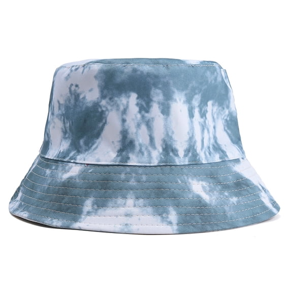 Delayuji Womens Bucket Hat Tie Dye Print Hat Fashion Fisherman Hat Double-sided Wearable Sun Hat Outdoor Unisex Grey One Size