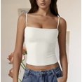 thumbnail image 1 of Delayuji Womens Camasole Tops Skinny Solid Color Adjustable Strap Halter Camisole Top Loungewear Crop Top Tank Top Basic Layer, 1 of 4