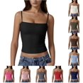 thumbnail image 1 of Delayuji Womens Camasole Tops Skinny Solid Color Adjustable Strap Halter Camisole Top Loungewear Crop Top Tank Top Basic Layer, 1 of 4