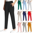 thumbnail image 1 of Delayuji Womens Casual Pant Ice Silk Solid Color Comfortable Active Fit Work Pants Daily Wear, 1 of 8