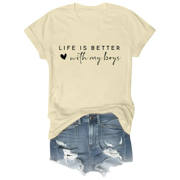 Delayuji Womens Fashion Workout T Shirts Athletic Plus Size Tops Summer Trendy Clothes 2025 Short Sleeve Spring Tee Beige L Cotton Short Sleeve Shirts for Women