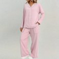 thumbnail image 1 of Delayuji Womens Fuzzy Pajama Sets Warm Winter Loungewear Sets Fleece Loose Comfortable Womens Plush Sleepwear Spring Winter Outsfits, 1 of 4