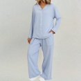 thumbnail image 1 of Delayuji Womens Fuzzy Pajama Sets Warm Winter Loungewear Sets Fleece Loose Comfortable Womens Plush Sleepwear Spring Winter Outsfits, 1 of 4