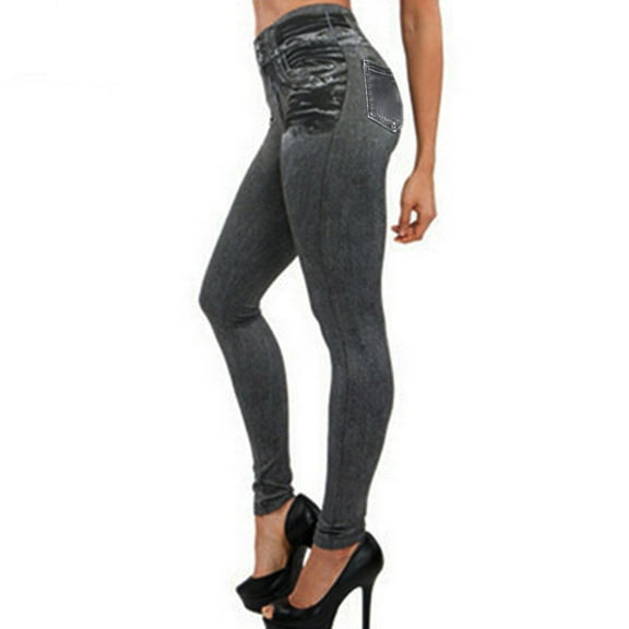 Delayuji Womens Jeans Trendy Womens Jeans High Waisted Women Denim Pants Pocket Slim Leggings Fitness Plus Size Leggins Length Jeans Womens Jeans Trendy Fall 2025 Loose Wide Leg Pants Grey Xxl