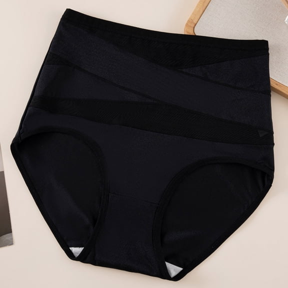 Delayuji Womens Panties High Waisted Loose Comfortable Cotton Elastic Panties Underwear