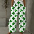 thumbnail image 1 of Delayuji Womens Pants Fashion Four Leaf Clover Print Casual Comfortable Wide Leg Pants Spring Outfits S-5XL, 1 of 4