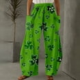 thumbnail image 1 of Delayuji Womens Pants Fashion Four Leaf Clover Print Casual Comfortable Wide Leg Pants Spring Outfits S-5XL, 1 of 4
