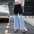 thumbnail image 1 of Delayuji Womens Patchwork Flare Jeans High Waisted Bell Bottom Denim Pants Wide Leg Pants Fashion Trousers, 1 of 7