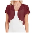 thumbnail image 1 of Delayuji Womens Shrug Chiffon Cardigans Open Front Thin Shawl Chiffon Short Cardigan Short Sleeve Cardigan for Evening Dressy, 1 of 2