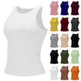 thumbnail image 1 of Delayuji Womens Sleeveless Tank Top Blouse Racerback Slim Top Knit Ribbed Shirt Breathable Women's Blouse Fitness Tank Top Blue, 1 of 5