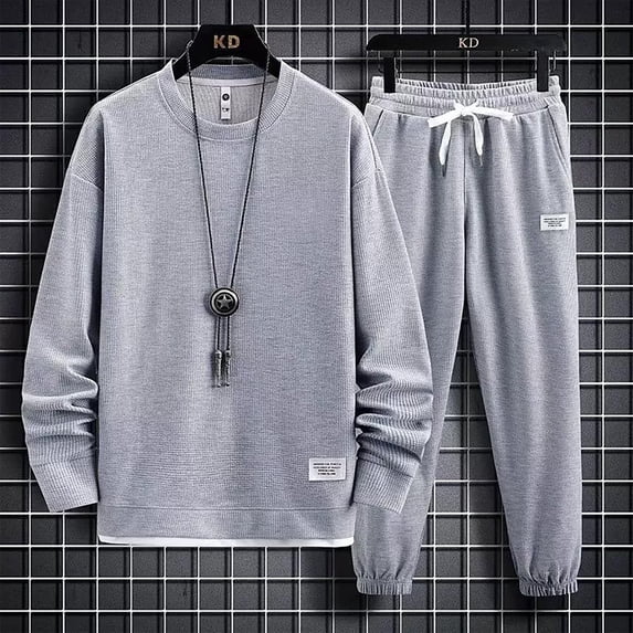 Delayuji Womens Solid Color Sweatshirt and Sweatpants Casual Fashion Round Neck Top and Sweatpants 2 Piece Set Sweatsuits Loungewear Spring Outfits M-5XL