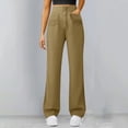 thumbnail image 1 of Delayuji Womens Straight Leg Pants High Waist Wide Leg Pants Button Down Pants With Pockets Yoga Pants, 1 of 4