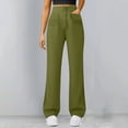 thumbnail image 1 of Delayuji Womens Straight Leg Pants High Waist Wide Leg Pants Button Down Pants With Pockets Yoga Pants, 1 of 4