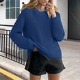 thumbnail image 1 of Delayuji Womens Sweater Solid Color Loose Sweater Spring Fall Soft Knit Sweater Dressy Casual Pullover Tops, 1 of 3
