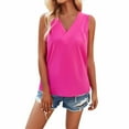thumbnail image 1 of Delayuji Womens Tank Tops Sleeveless Blouses Business Casual Tank Shirts V Neck Summer Basic Camisole Pink L Nylon,Spandex Spring Tops for Women, 1 of 9