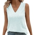 thumbnail image 1 of Delayuji Womens V Neck Sleeveless Sweater Tank Top Spring Casual Sweater Vest Summer Outifts 2025 White M Knit Spring Tops for Women, 1 of 4