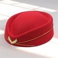thumbnail image 1 of Delayuji Woolly Nylon Pillbox Hat Adjustable Classic Hostess Flight Attendant Elegant Plain Costume Caps Women, 1 of 5