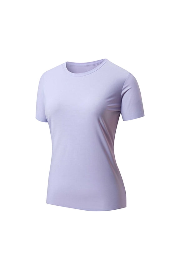 Workout Tops for Women Short Sleeve Yoga Shirts Sports Gym Tshirts Running Top 80+ Sun Purple Xl Nylon,Spandex Short Sleeve Shirts for Women